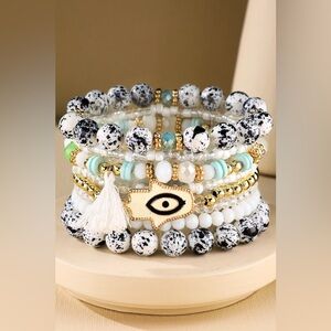 Multi Layered Beaded Boho Bracelet Set